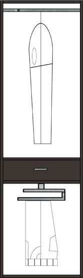 Mixto: Ropa Corta, 1 cajón, estante